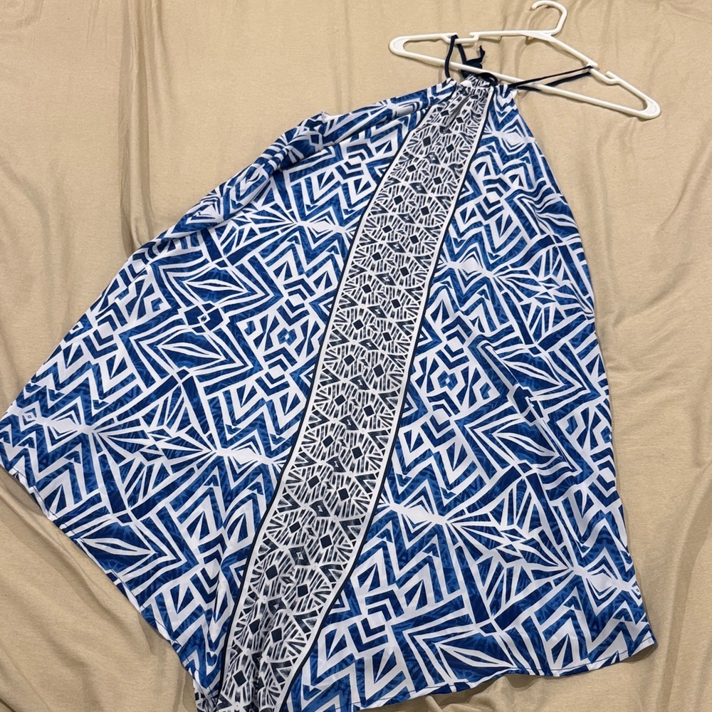 Mossimo Supply Co. Blue and Black Geometric Swim Cover-Up